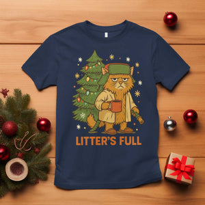Litters Full T Shirt Funny Christmas Vacation Cat TS10 Navy Print Your Wear