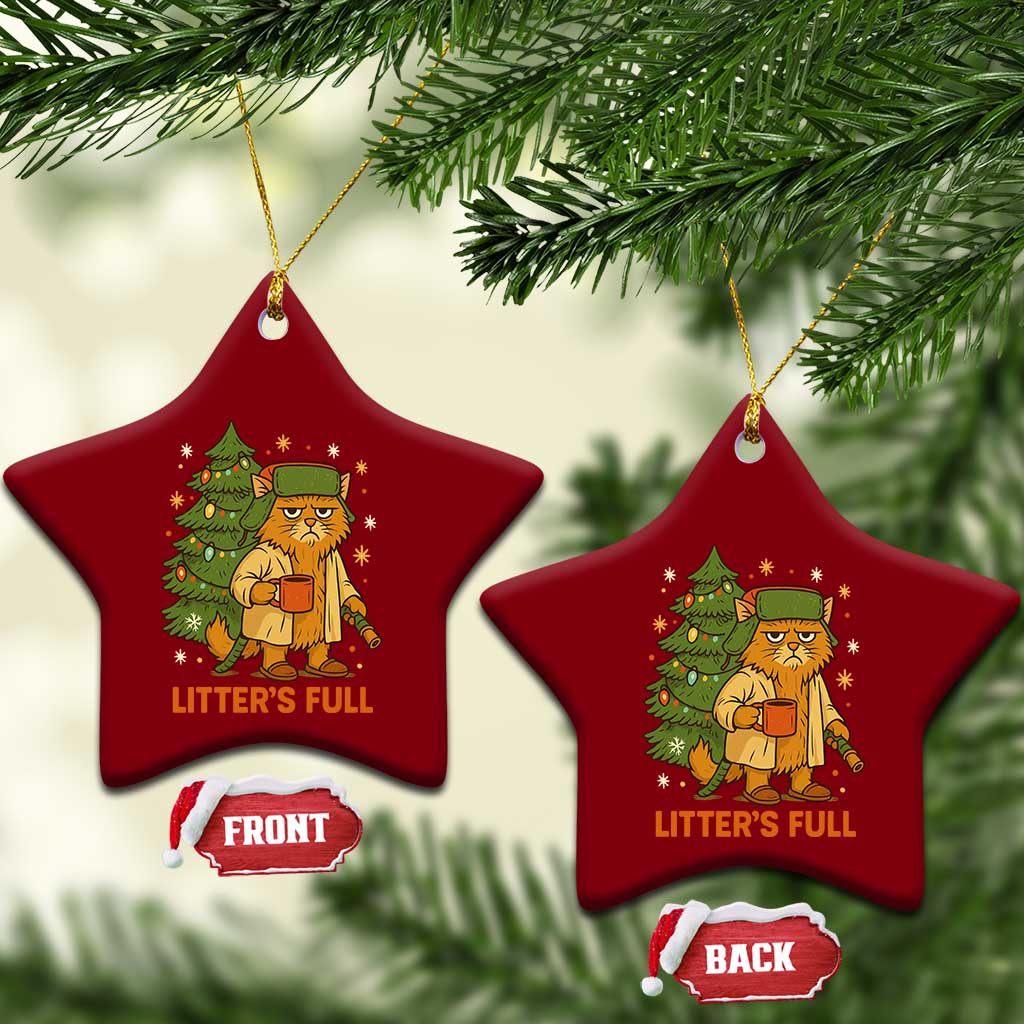 Litters Full Ceramic Ornament Funny Christmas Vacation Cat TS10 Print Your Wear