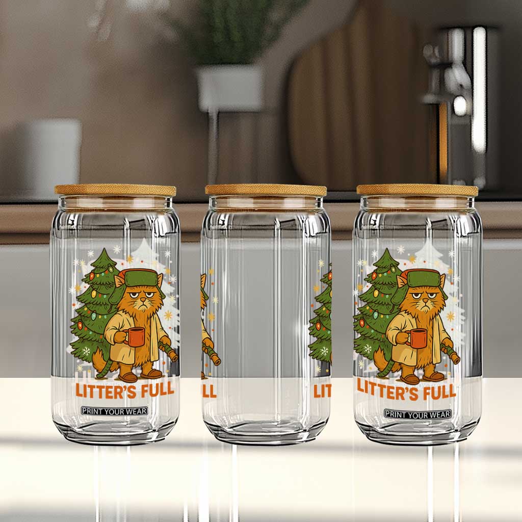 Litters Full Glass Can Funny Christmas Vacation Cat TS10 Print Your Wear