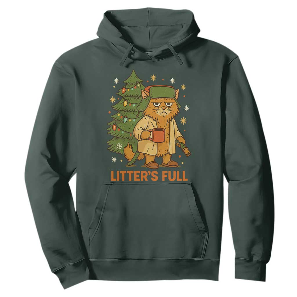 Litters Full Hoodie Funny Christmas Vacation Cat TS10 Dark Forest Green Print Your Wear