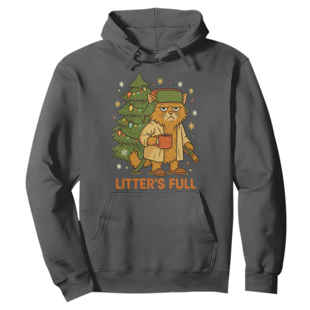 Litters Full Hoodie Funny Christmas Vacation Cat TS10 Dark Heather Print Your Wear