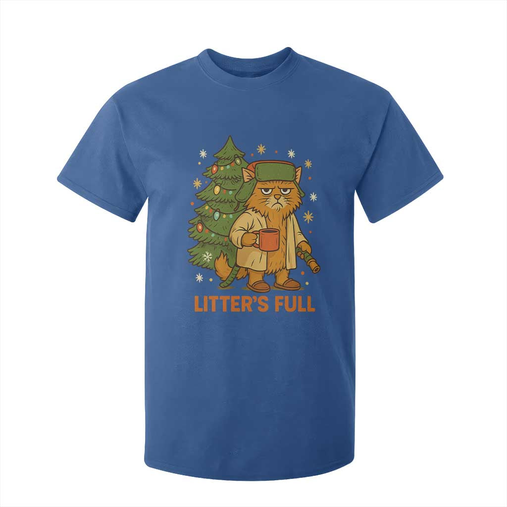 Litters Full T Shirt For Kid Funny Christmas Vacation Cat TS10 Royal Blue Print Your Wear