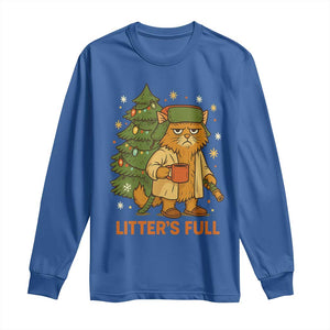 Litters Full Long Sleeve Shirt Funny Christmas Vacation Cat TS10 Royal Blue Print Your Wear