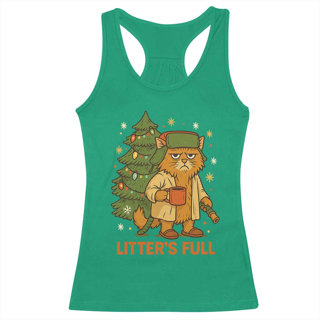 Litters Full Racerback Tank Top Funny Christmas Vacation Cat TS10 Irish Green Print Your Wear