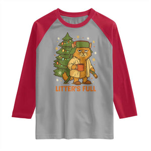 Litters Full Raglan Shirt Funny Christmas Vacation Cat TS10 Sport Gray Red Print Your Wear