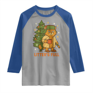 Litters Full Raglan Shirt Funny Christmas Vacation Cat TS10 Sport Gray Royal Print Your Wear