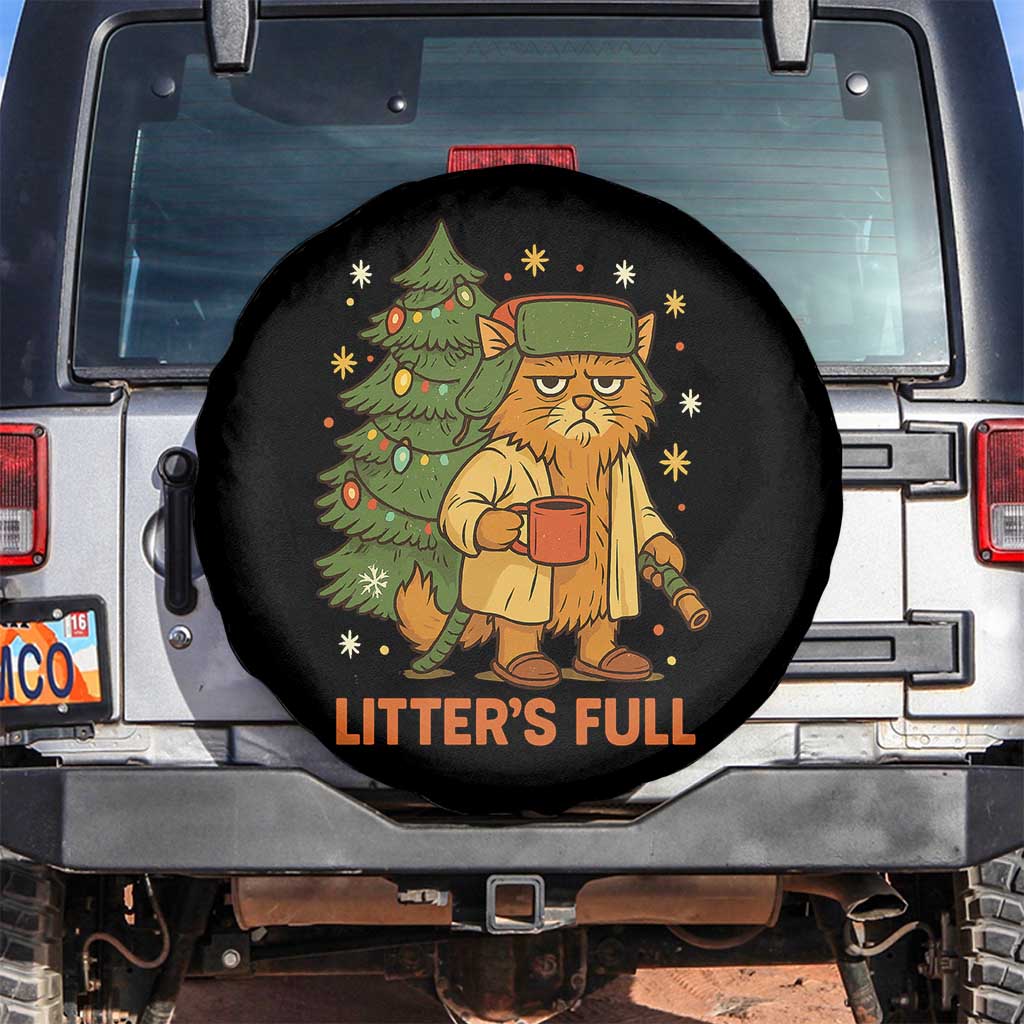 Litters Full Spare Tire Cover Funny Christmas Vacation Cat TS10 No hole Black Print Your Wear