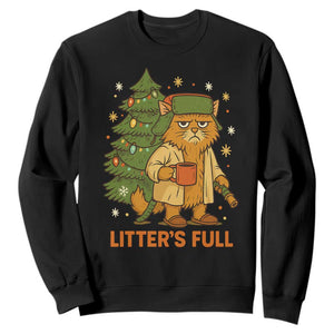 Litters Full Sweatshirt Funny Christmas Vacation Cat TS10 Black Print Your Wear
