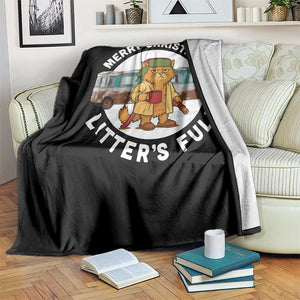 Merry Christmas Litters Full Throw Blanket Funny Christmas Vacation Cat TS10 Print Your Wear