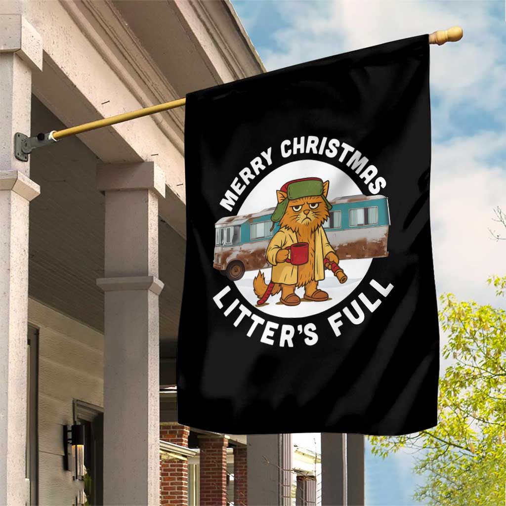 Merry Christmas Litters Full Garden Flag Funny Christmas Vacation Cat TS10 Print Your Wear
