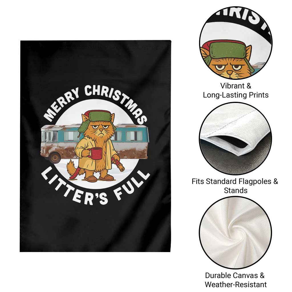 Merry Christmas Litters Full Garden Flag Funny Christmas Vacation Cat TS10 Print Your Wear