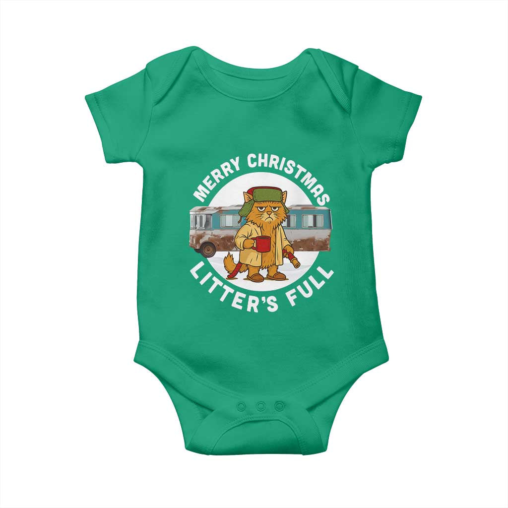 Merry Christmas Litters Full Baby Onesie Funny Christmas Vacation Cat TS10 Irish Green Print Your Wear
