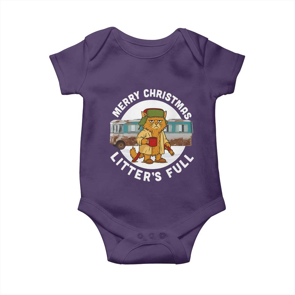 Merry Christmas Litters Full Baby Onesie Funny Christmas Vacation Cat TS10 Purple Print Your Wear