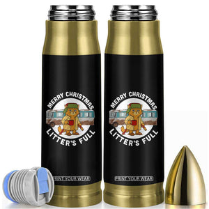 Merry Christmas Litters Full Bullet Tumbler Funny Christmas Vacation Cat TS10 Black Print Your Wear