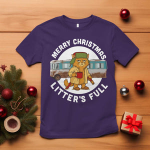 Merry Christmas Litters Full T Shirt Funny Christmas Vacation Cat TS10 Purple Print Your Wear