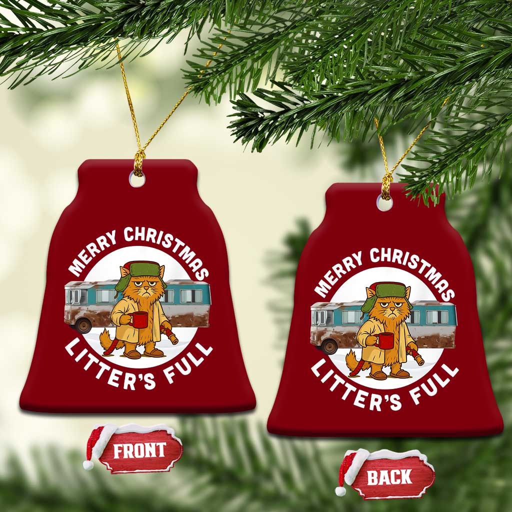 Merry Christmas Litters Full Ceramic Ornament Funny Christmas Vacation Cat TS10 Print Your Wear