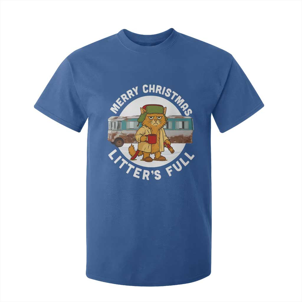 Merry Christmas Litters Full T Shirt For Kid Funny Christmas Vacation Cat TS10 Royal Blue Print Your Wear