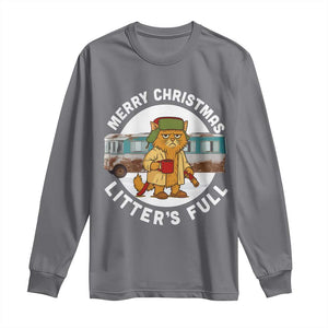 Merry Christmas Litters Full Long Sleeve Shirt Funny Christmas Vacation Cat TS10 Charcoal Print Your Wear