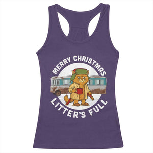 Merry Christmas Litters Full Racerback Tank Top Funny Christmas Vacation Cat TS10 Purple Print Your Wear