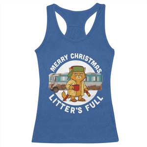 Merry Christmas Litters Full Racerback Tank Top Funny Christmas Vacation Cat TS10 Royal Blue Print Your Wear