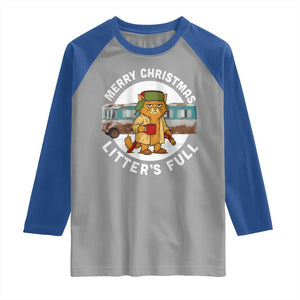 Merry Christmas Litters Full Raglan Shirt Funny Christmas Vacation Cat TS10 Sport Gray Royal Print Your Wear