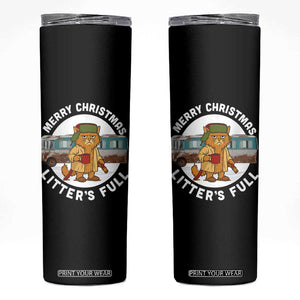 Merry Christmas Litters Full Skinny Tumbler Funny Christmas Vacation Cat TS10 Black Print Your Wear