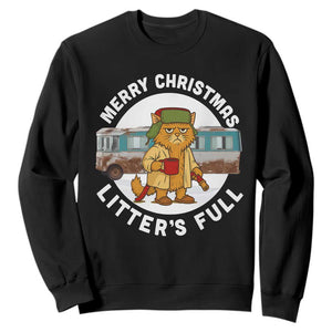 Merry Christmas Litters Full Sweatshirt Funny Christmas Vacation Cat TS10 Black Print Your Wear