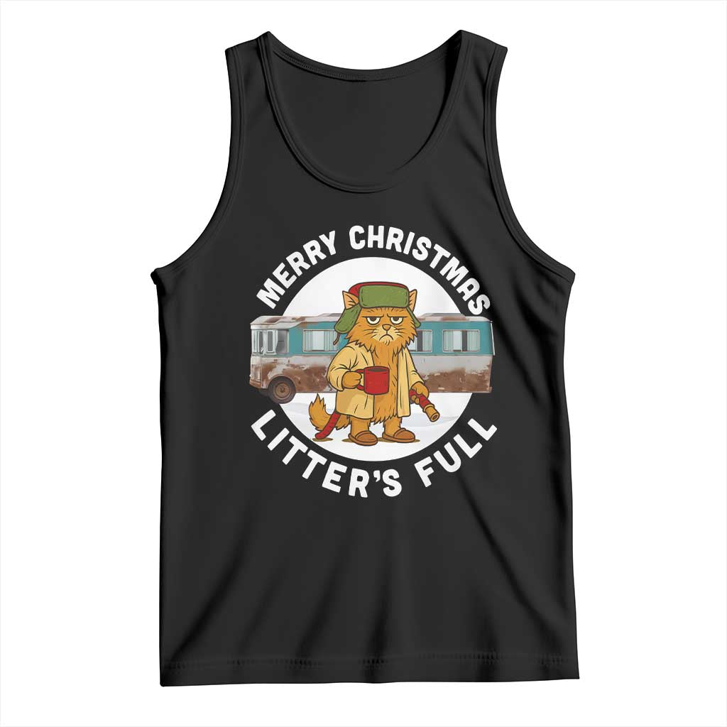 Merry Christmas Litters Full Tank Top Funny Christmas Vacation Cat TS10 Black Print Your Wear