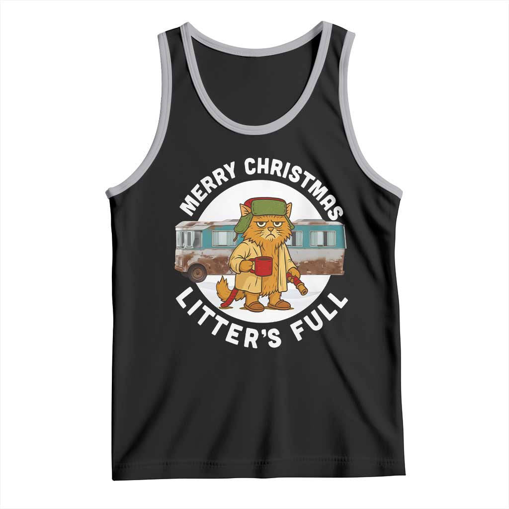 Merry Christmas Litters Full Tank Top Funny Christmas Vacation Cat TS10 Black Athletic Heather Print Your Wear