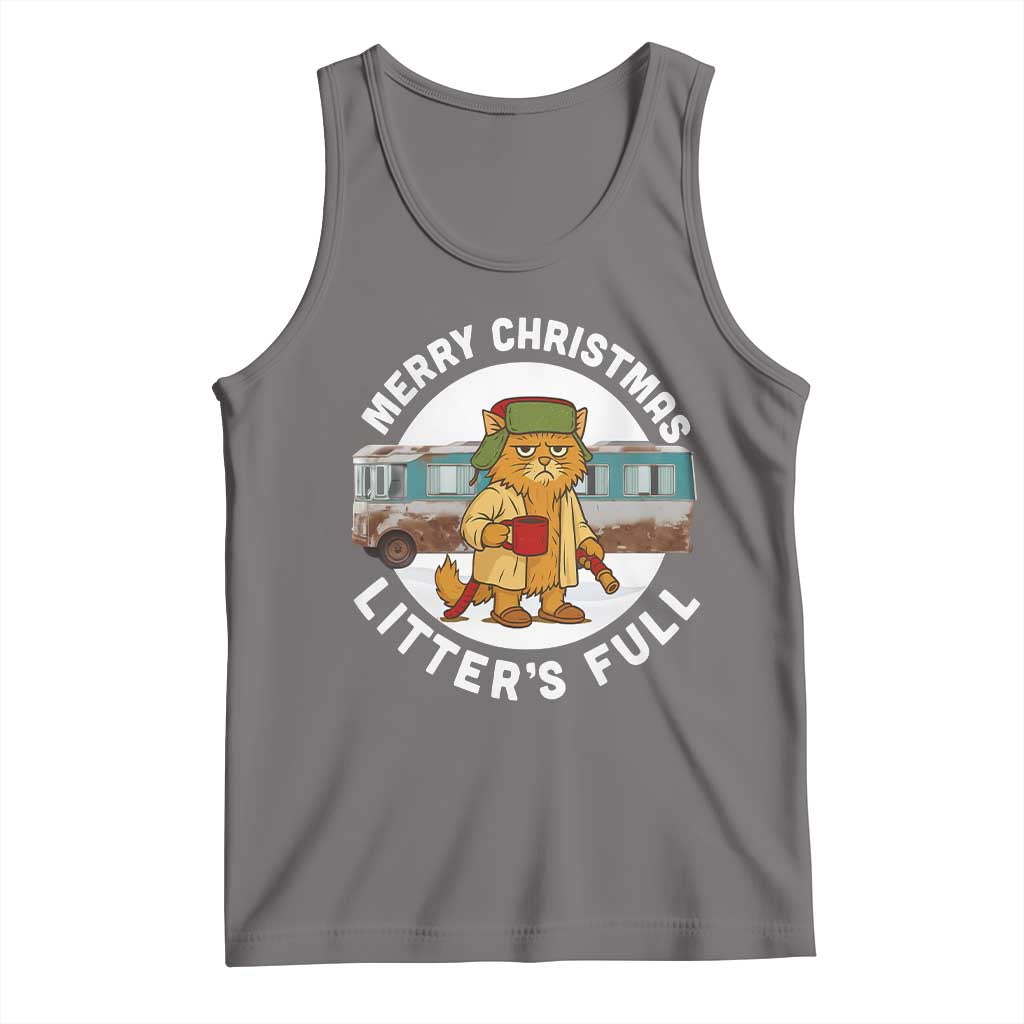 Merry Christmas Litters Full Tank Top Funny Christmas Vacation Cat TS10 Deep Heather Print Your Wear