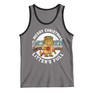 Merry Christmas Litters Full Tank Top Funny Christmas Vacation Cat TS10 Deep Heather Black Print Your Wear