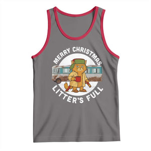 Merry Christmas Litters Full Tank Top Funny Christmas Vacation Cat TS10 Deep Heather Red Print Your Wear