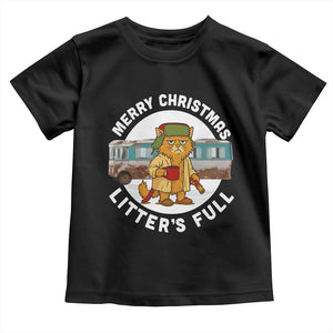 Merry Christmas Litters Full Toddler T Shirt Funny Christmas Vacation Cat TS10 Black Print Your Wear