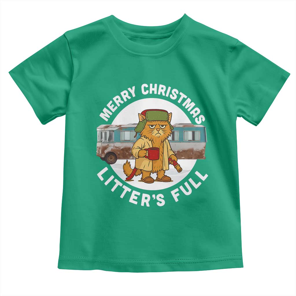 Merry Christmas Litters Full Toddler T Shirt Funny Christmas Vacation Cat TS10 Irish Green Print Your Wear