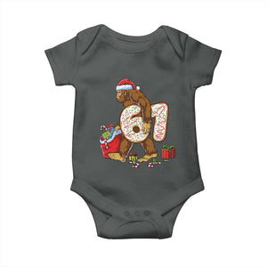 Christmas Bigfoot 67 Meme Baby Onesie Funny Six Seven Gen Alpha Slang Sasquatch TS10 Dark Heather Print Your Wear