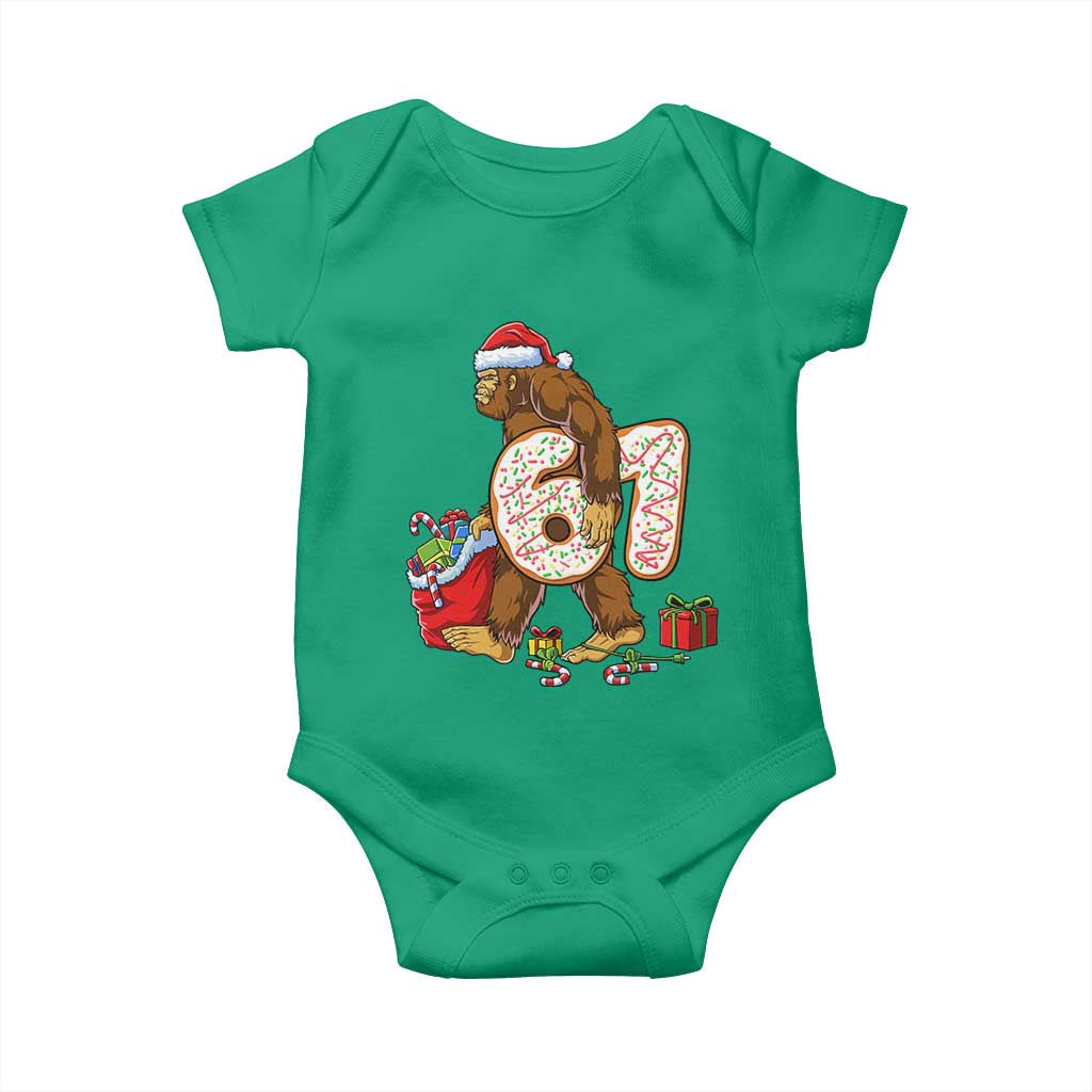 Christmas Bigfoot 67 Meme Baby Onesie Funny Six Seven Gen Alpha Slang Sasquatch TS10 Irish Green Print Your Wear