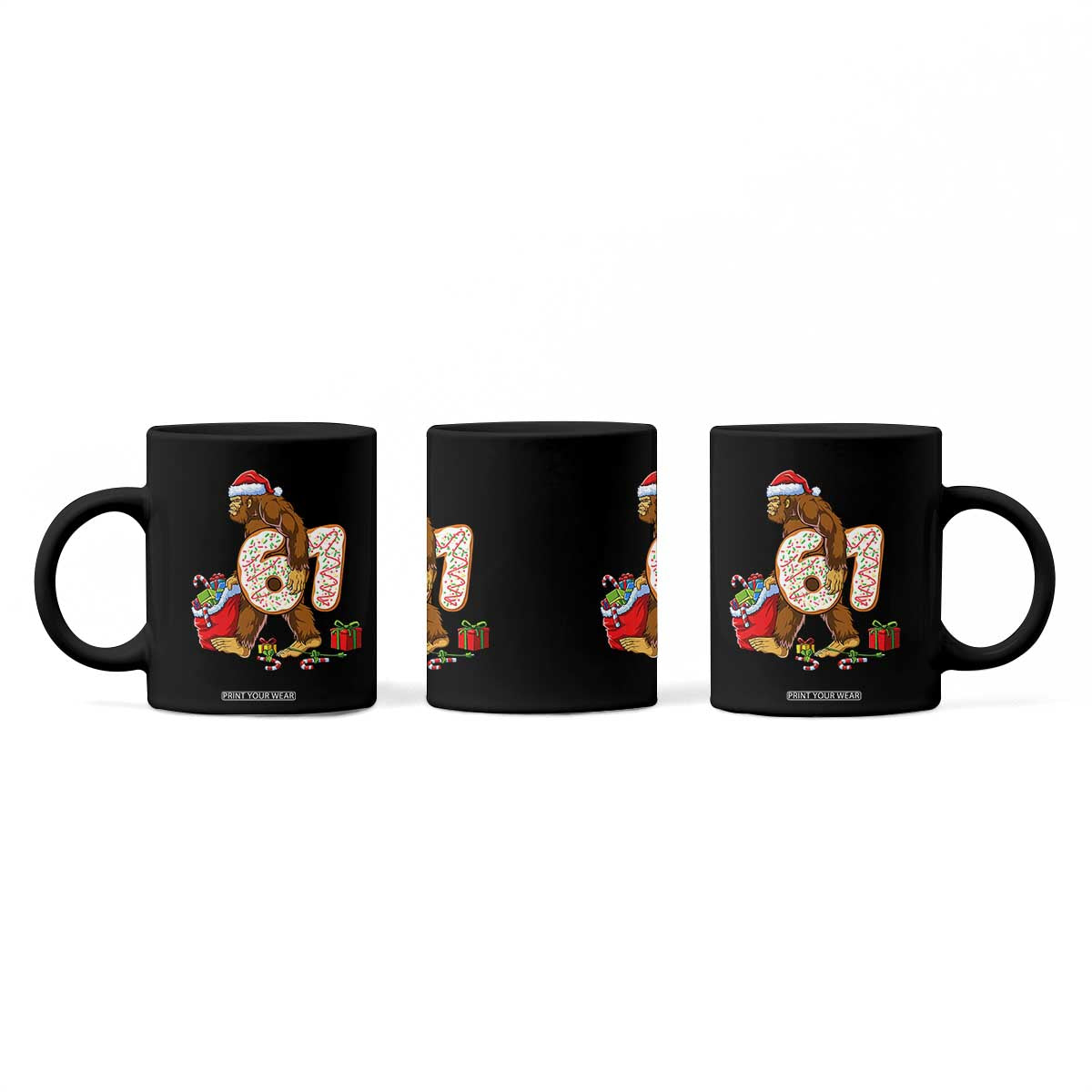 Christmas Bigfoot 67 Meme Coffee Mug Funny Six Seven Gen Alpha Slang Sasquatch TS10 Print Your Wear
