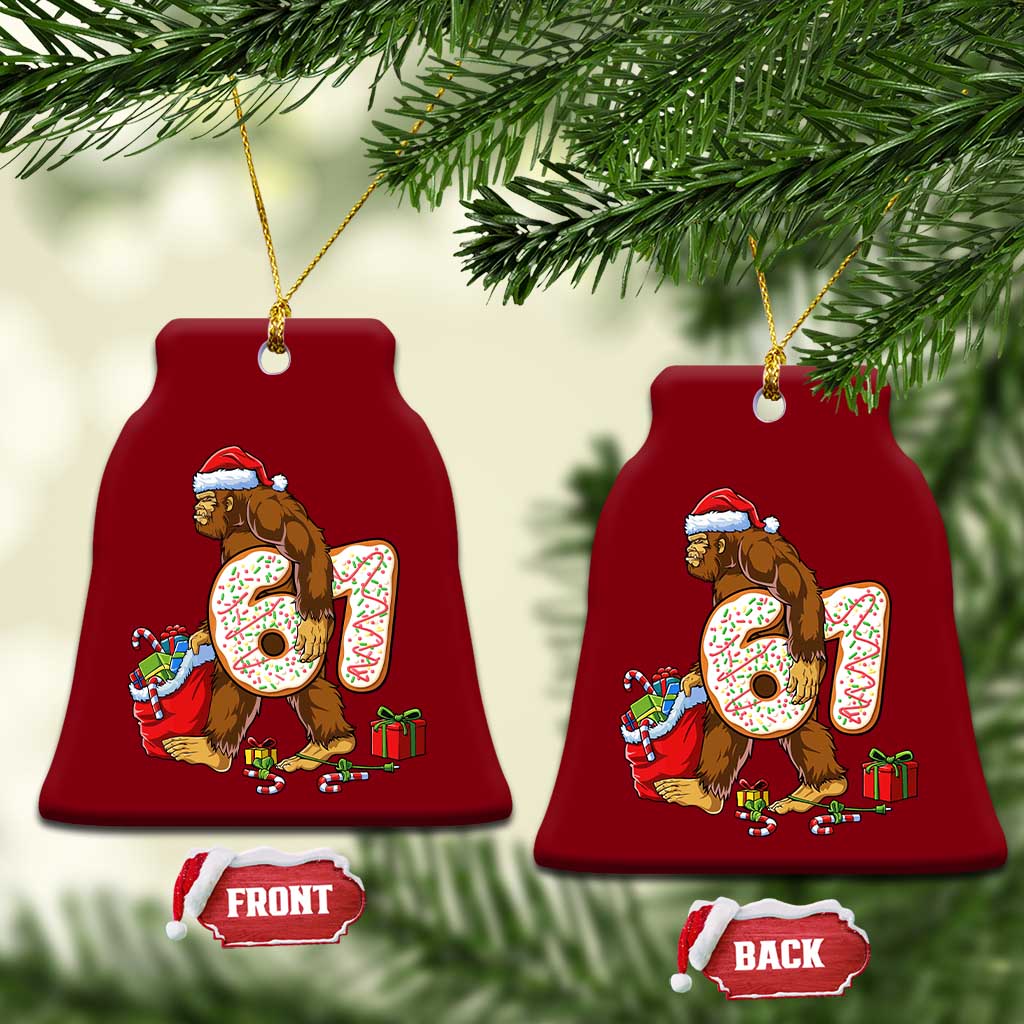 Christmas Bigfoot 67 Meme Ceramic Ornament Funny Six Seven Gen Alpha Slang Sasquatch TS10 Print Your Wear