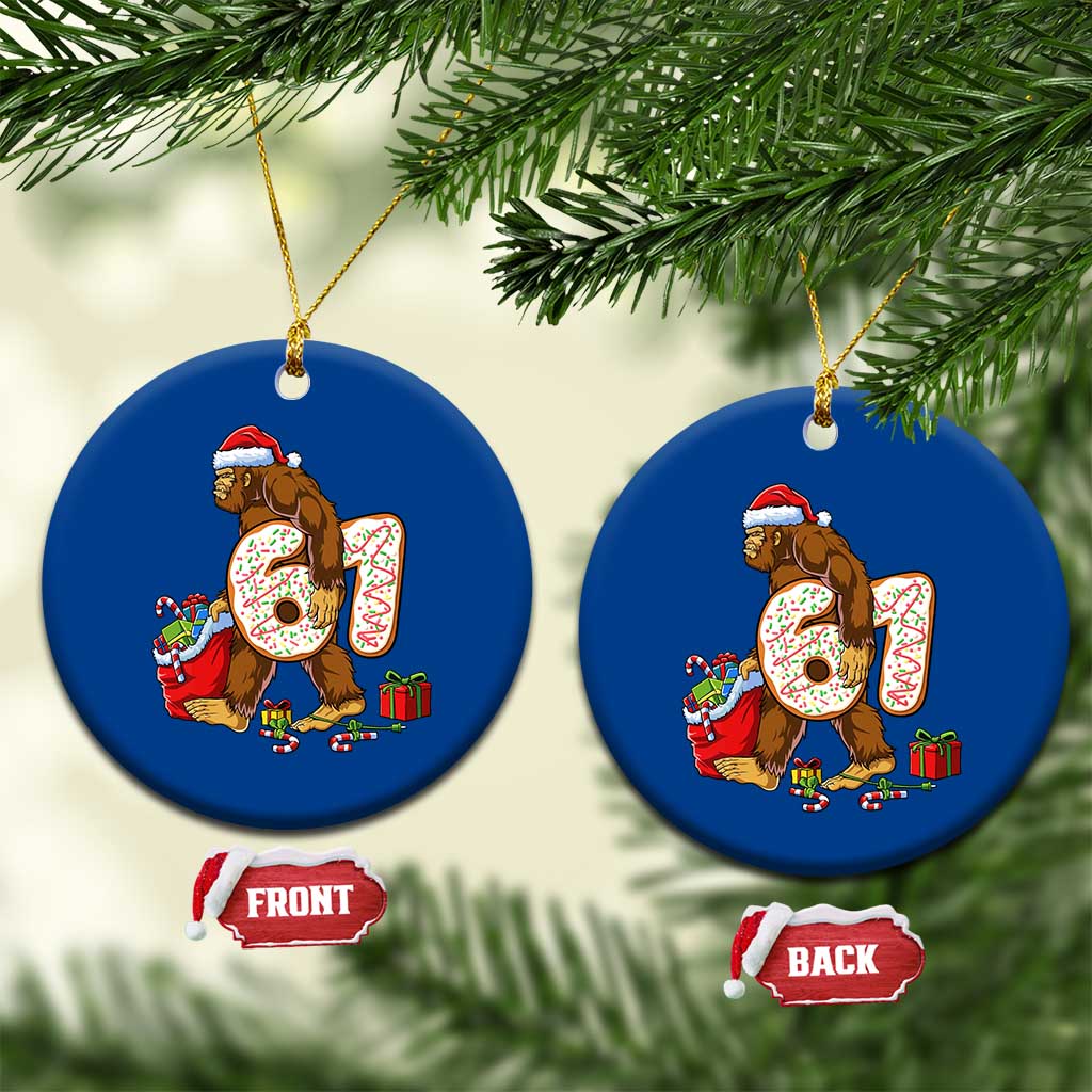 Christmas Bigfoot 67 Meme Ceramic Ornament Funny Six Seven Gen Alpha Slang Sasquatch TS10 1pc Blue Print Your Wear