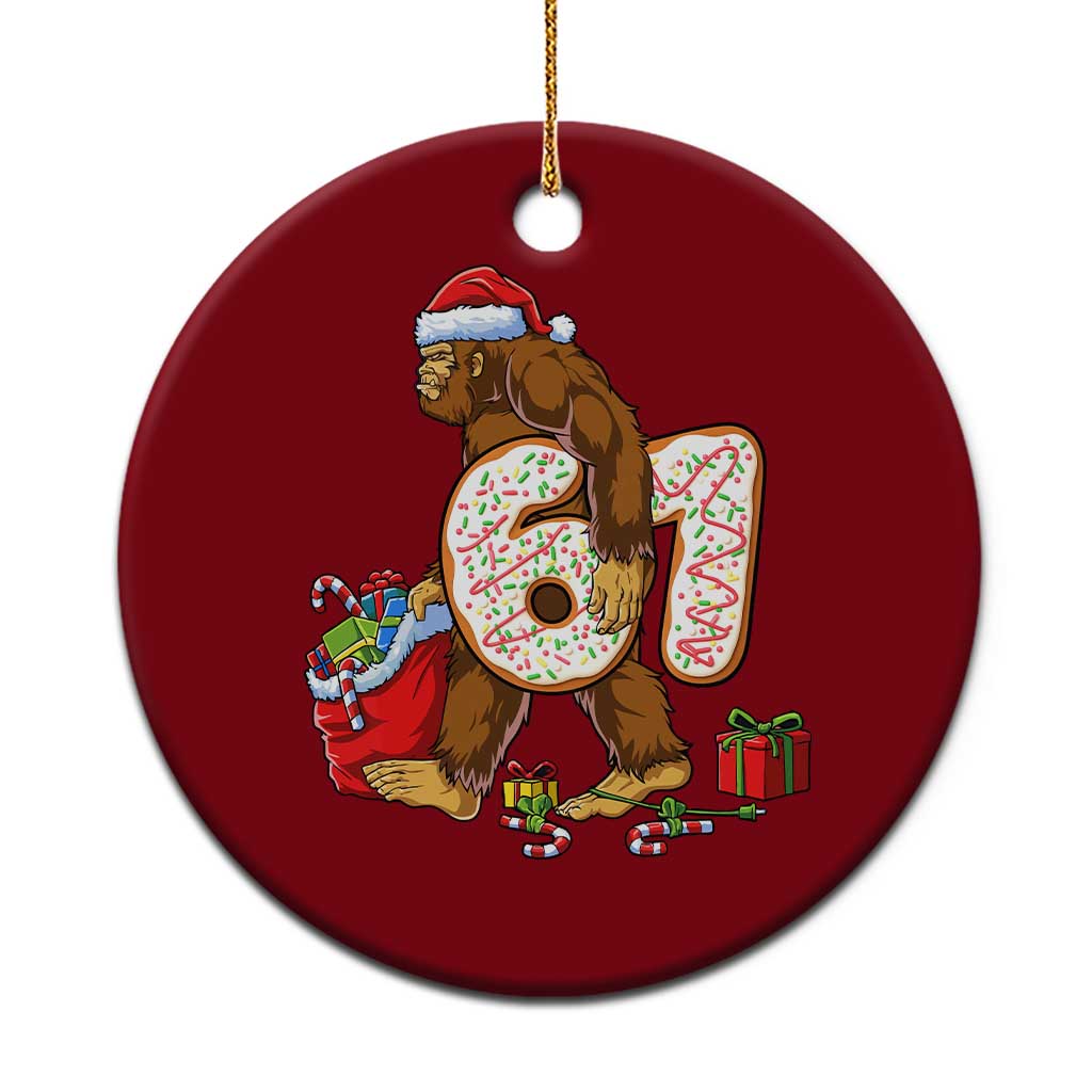 Christmas Bigfoot 67 Meme Ceramic Ornament Funny Six Seven Gen Alpha Slang Sasquatch TS10 1pc Red Print Your Wear