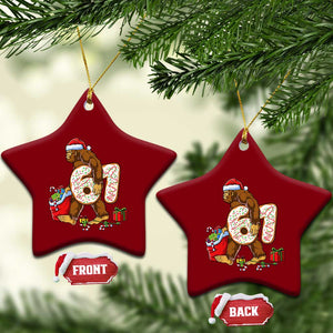 Christmas Bigfoot 67 Meme Ceramic Ornament Funny Six Seven Gen Alpha Slang Sasquatch TS10 Print Your Wear