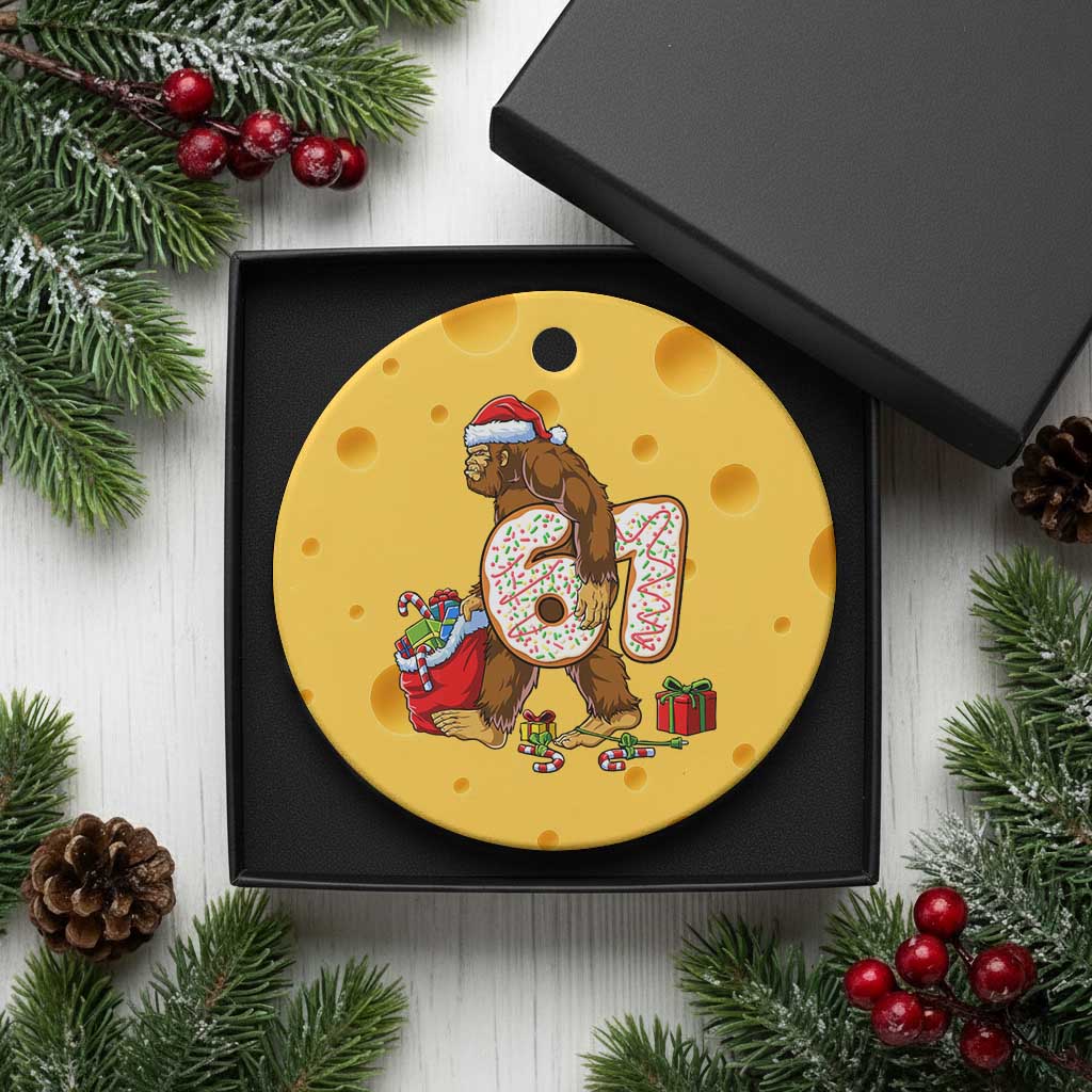 Christmas Bigfoot 67 Meme Ceramic Ornament Funny Six Seven Gen Alpha Slang Sasquatch TS10 1pc Yellow Cheese Print Your Wear