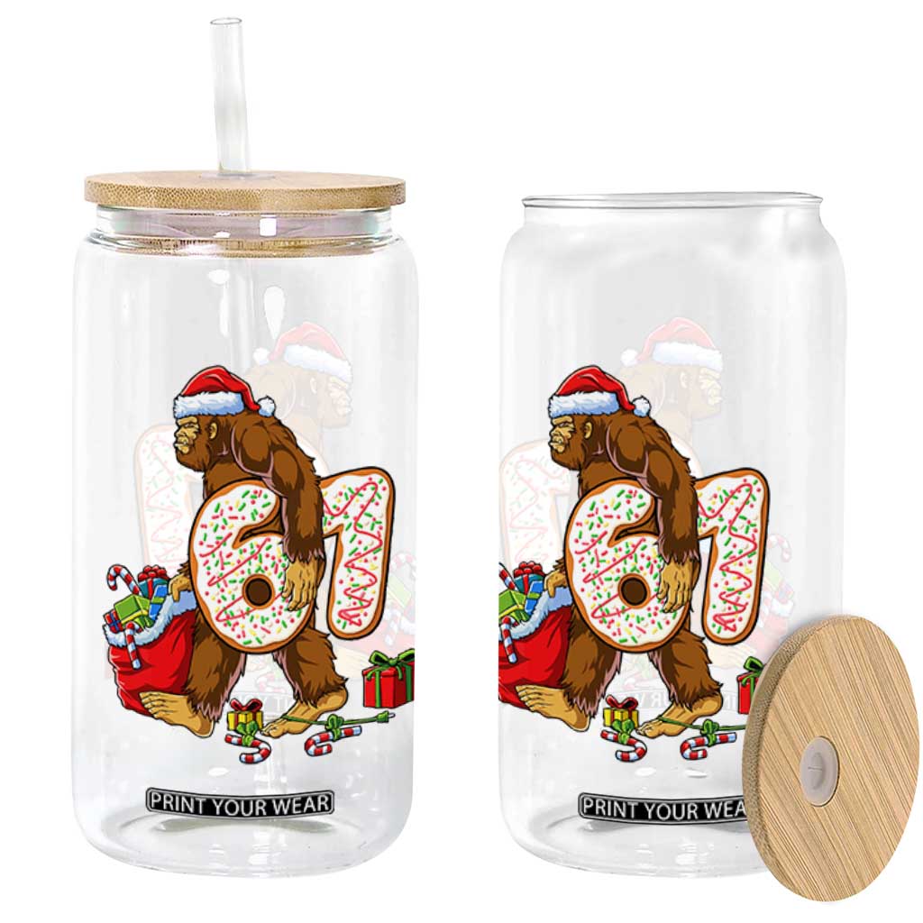 Christmas Bigfoot 67 Meme Glass Can Funny Six Seven Gen Alpha Slang Sasquatch TS10 Print Your Wear