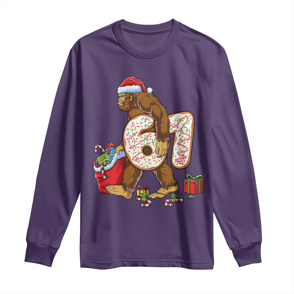 Christmas Bigfoot 67 Meme Long Sleeve Shirt Funny Six Seven Gen Alpha Slang Sasquatch TS10 Purple Print Your Wear