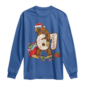Christmas Bigfoot 67 Meme Long Sleeve Shirt Funny Six Seven Gen Alpha Slang Sasquatch TS10 Royal Blue Print Your Wear