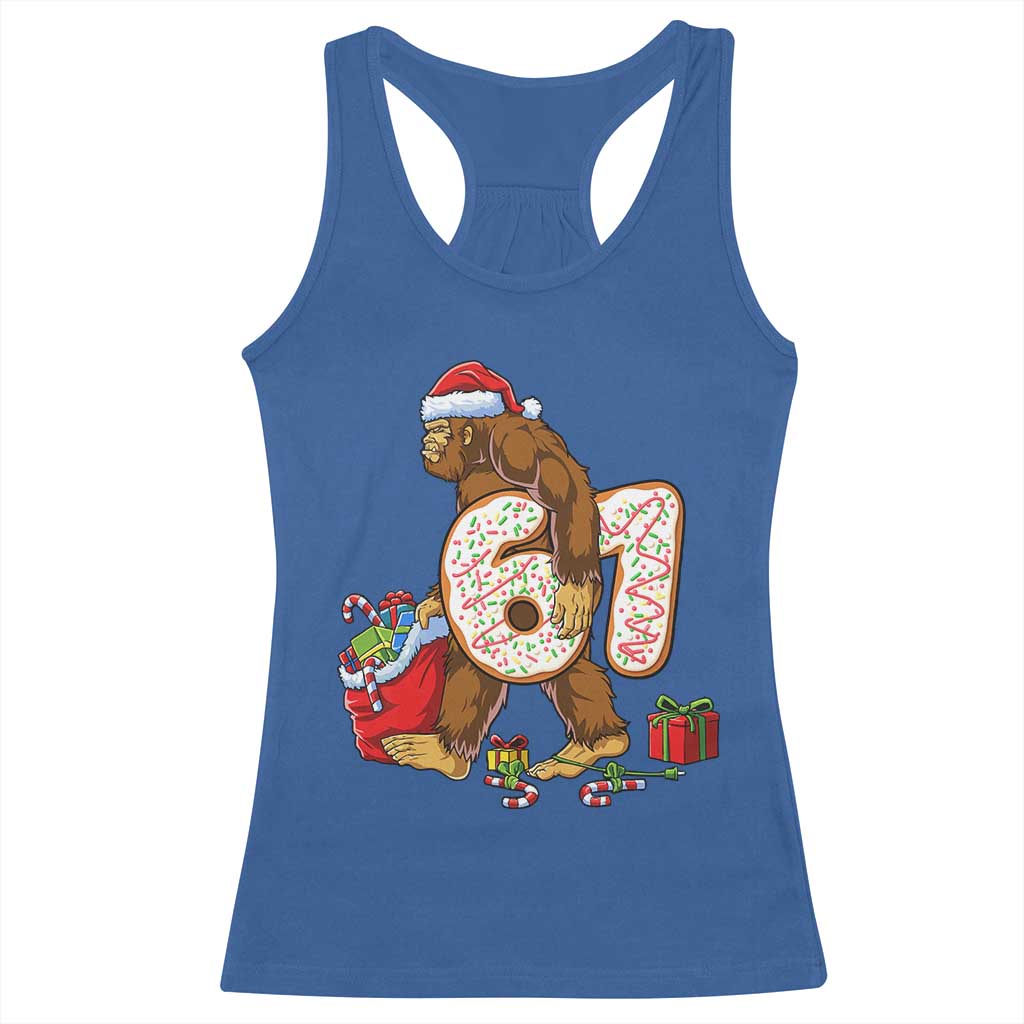 Christmas Bigfoot 67 Meme Racerback Tank Top Funny Six Seven Gen Alpha Slang Sasquatch TS10 Royal Blue Print Your Wear