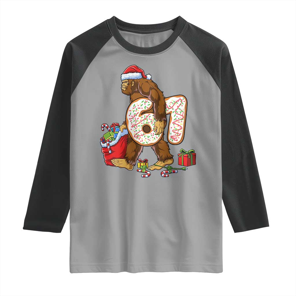 Christmas Bigfoot 67 Meme Raglan Shirt Funny Six Seven Gen Alpha Slang Sasquatch TS10 Sport Gray Black Print Your Wear