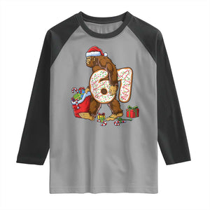 Christmas Bigfoot 67 Meme Raglan Shirt Funny Six Seven Gen Alpha Slang Sasquatch TS10 Sport Gray Black Print Your Wear