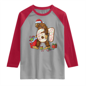 Christmas Bigfoot 67 Meme Raglan Shirt Funny Six Seven Gen Alpha Slang Sasquatch TS10 Sport Gray Red Print Your Wear