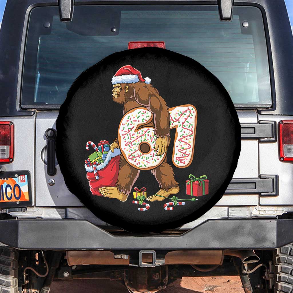 Christmas Bigfoot 67 Meme Spare Tire Cover Funny Six Seven Gen Alpha Slang Sasquatch TS10 No hole Black Print Your Wear